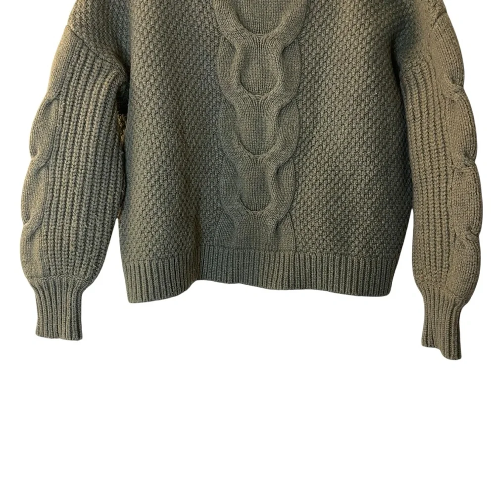 J.Crew Olive Cable Knit Sweater Sz XS